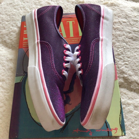 Vans Off the Wall Sneaker in Metallic Purple Excellent Size 8.5 Men/10 Women - Picture 8 of 13